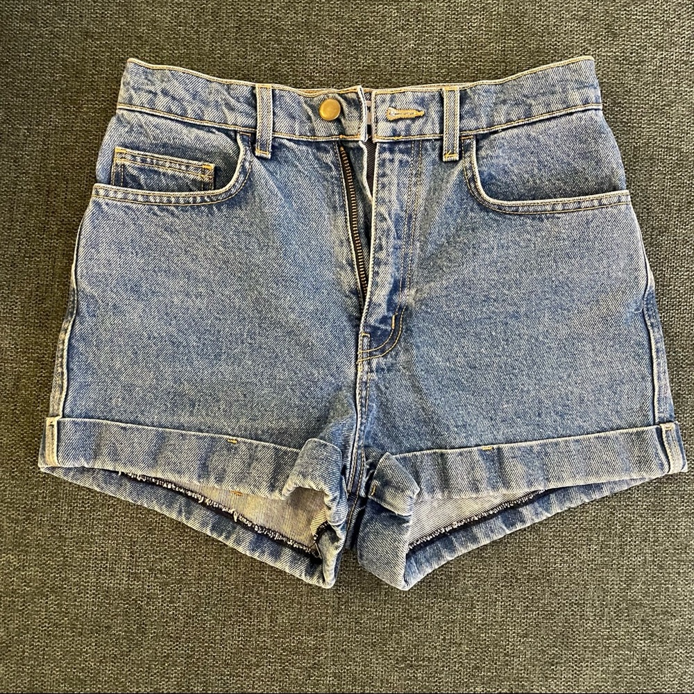 American Apparel High Waisted Denim Jean Short